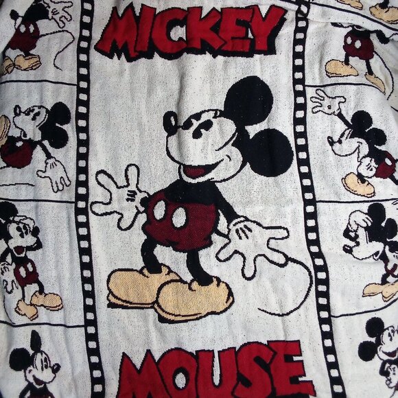 Vintage Mickey & Co. Mickey Mouse Blanket Throw Fringed - Picture 1 of 3
